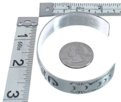 Native American Navajo Sterling Silver Bear Paw Cuff Bracelet JX123805